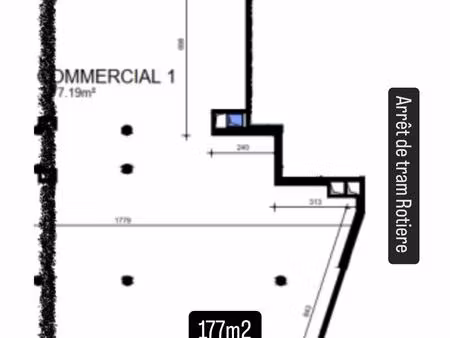 local commercial 177 m² – grande vitrine – centre joué-lès-tours – idéal bureaux / cabinet
