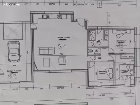maison 100m2 + garage