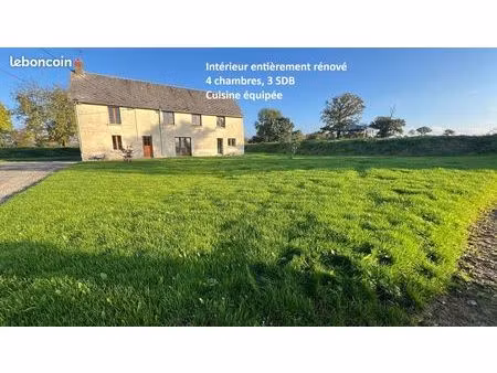 maison 4 chambres au calme  cérences  intérieur neuf  façades à rénover  terrain 5000 m2