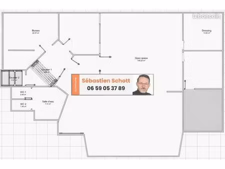 local salle de sport  bureaux 235 m²