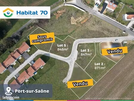 terrain 847 m² port sur saone