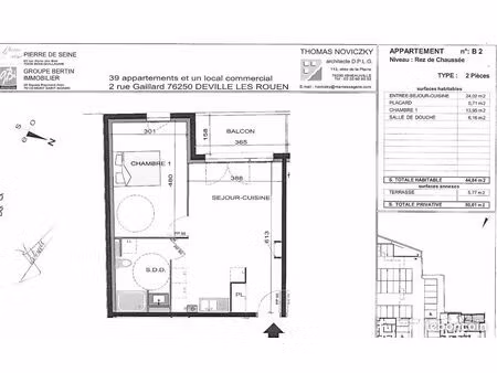 appartement 2 pièces 45 m²