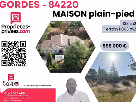 vente maison 7 pièces 133 m² à gordes (84220)  599 000 €