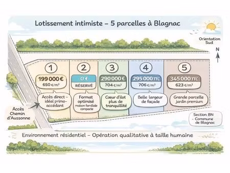 rare  5 lots à construire dans blagnac
