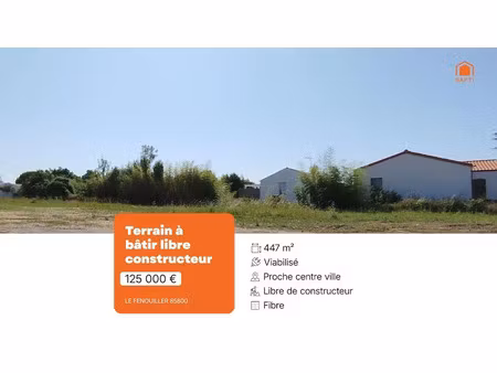 vente terrain 447 m² à le fenouiller (85800)  125 000 €