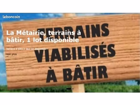 terrain à bâtir  1 lot viabilisé