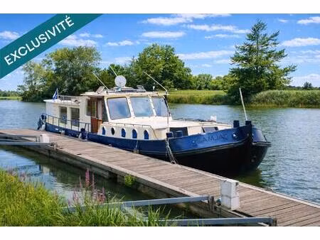 tjalk hollandais d’exception – 18 m – 55 m² habitables – bateau d’habitation de caractère