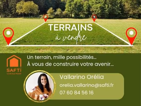 grand terrain à bâtir de 1015 m² en seconde ligne au calme