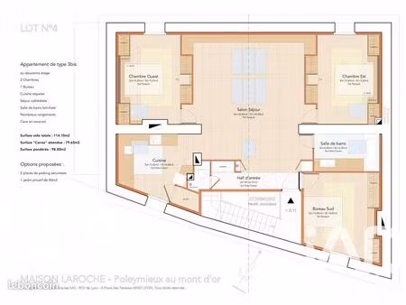 appartement 3 pièces 80 m²