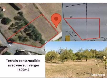 terrain constructible 1500 m² avec verger – beaumontois en périgord