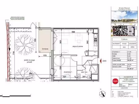 location appartement 2 pièces 42m² fleury sur orne 14123