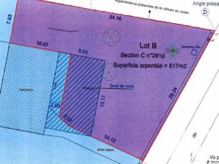 vente terrain à bâtir 517 m²