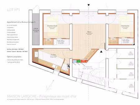 vente appartement 3 pièces 83 m² à poleymieux-au-mont-d'or (69250)  215 000 €