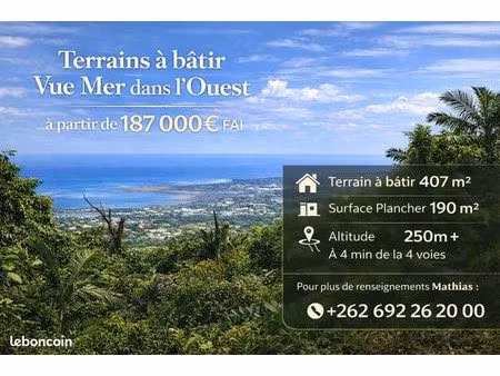 terrain 407 m² la possession