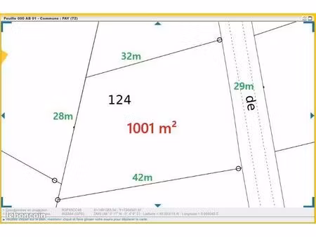 terrain 1 001 m² – en grande partie viabilisé
