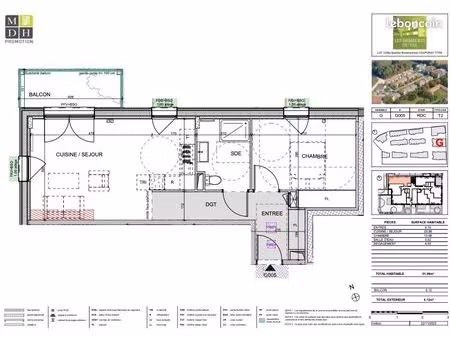 appartement neuf (52m²) 2 pièces - passivhaus - brs - éligible ptz neuf