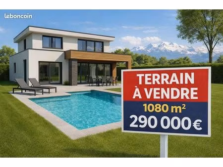 terrain 1080m2 belle parcelle ensoleillée vue mt blanc