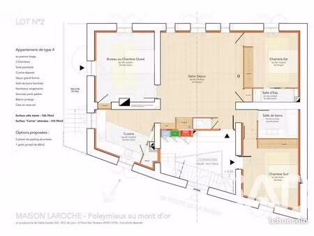 appartement 3 pièces 104 m²