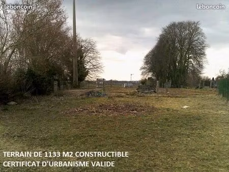 terrain à bâtir de 1133 m2 à 15 minutes de péronne