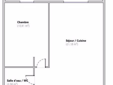 appartement t2 35 m2 + terrasse + parking