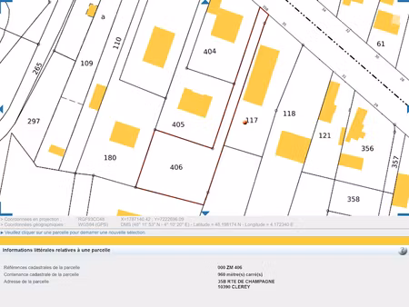 vente terrain 960 m² à clerey (10390)  69 000 €