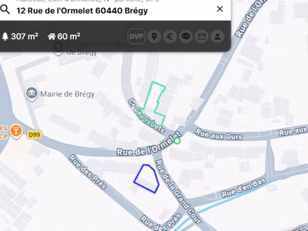 vente terrain 205 m² à brégy (60440)  60 000 €