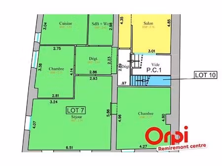 appartement remiremont 87.4 m² t-3 à vendre  109 000 €