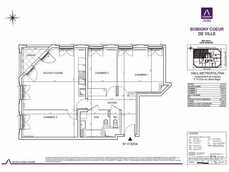 appartement bobigny 4 pièce(s) 80 11 m2