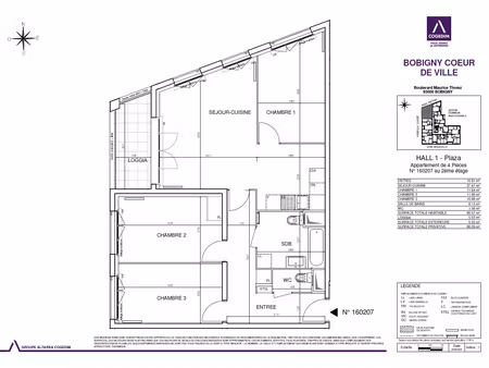 appartement bobigny 4 pièce(s) 80 57 m2