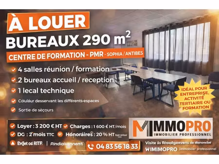 bureaux 340 m2 centre de formation pmr villeneuve loub