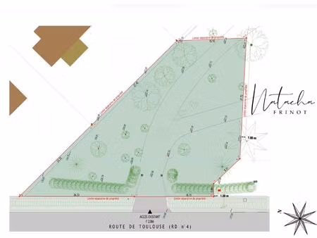 terrain constructible 1 150 m² – projet 2 maisons possible – fronton