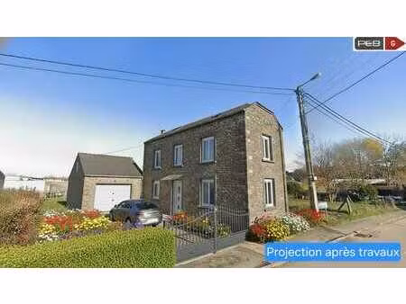 belle maison en pierre du pays avec un grand jardin.