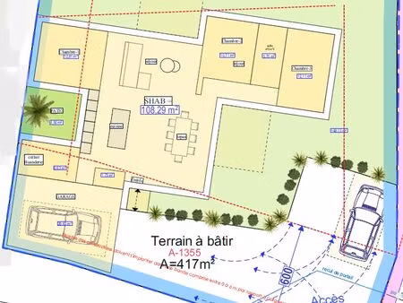 terrain plat a bâtir 417 m²