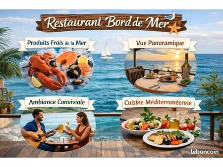 vends magnifique restaurant face à la mer a cagnes sur mer.terrasse panoramique. ca 150000