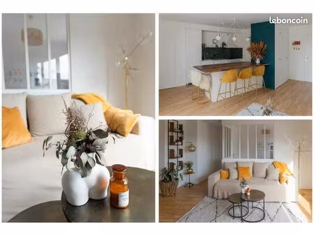 superbe appartement meublé 3 pièces + bureau – 75 m² – grande terrasse 23 m² – bagnolet / 