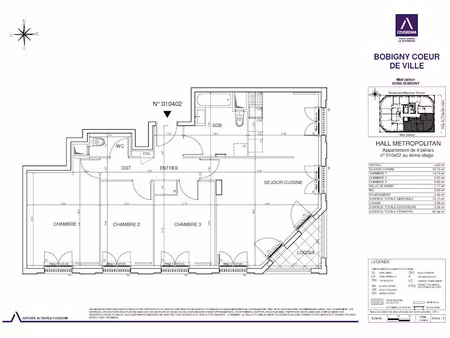 location appartement 4 pièces 79.15 m² à bobigny (93000)  1 387 €