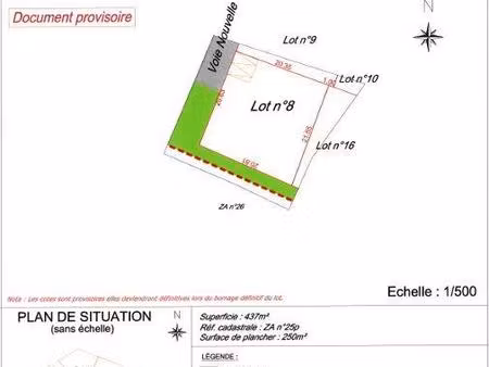 vente terrain 437 m²