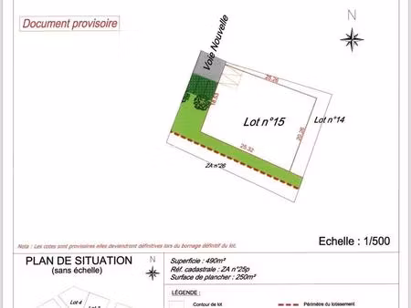 vente terrain 490 m²