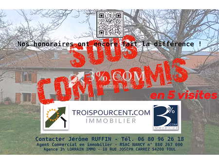 vente propriété 9 pièces 280 m² à barisey-au-plain (54170)  219 632 €