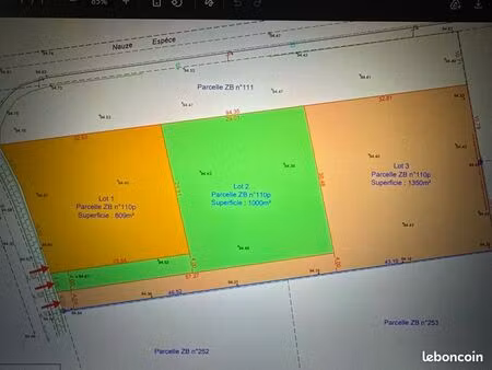 terrain de 809 m2 à finhan