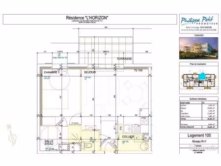 appartement 2 pièces 45 m²