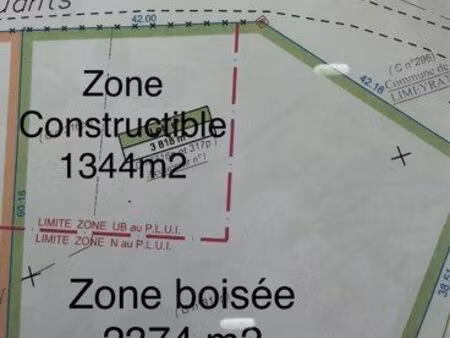 terrain à vendre constructible et boisée