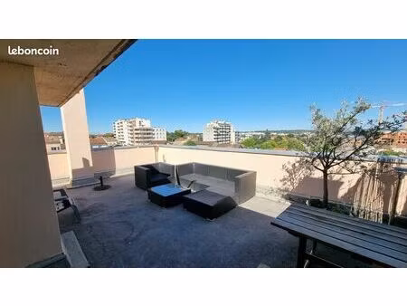 véritable rooftop meublé 28+35m2 proche métro roseraie