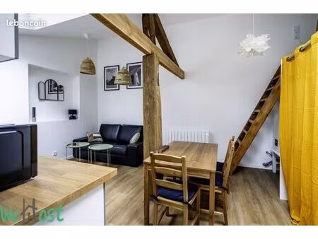 studio t1 bis avec jardin  rénové  meublé  décoré et proche centre-ville