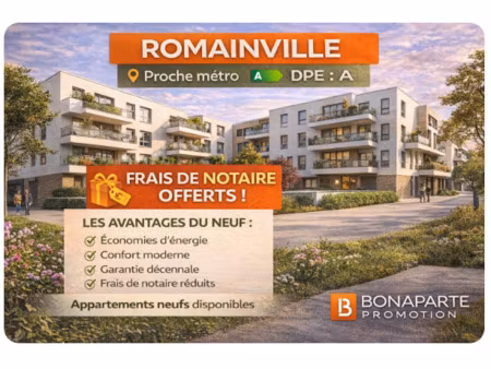 vente appartement 2 pièces 66 m² romainville (93230)
