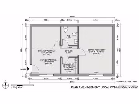 local commercial / cabinet professionnel - 48m² - 2 parkings