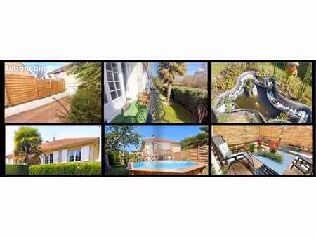 belle maison avec buanderie et petit studio ainsi qu'une belle piscine en bois