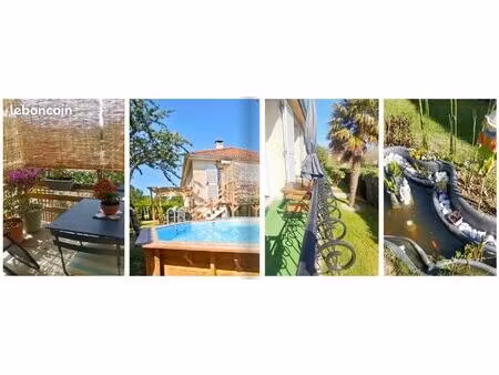 maison 6 pieces et une jolie piscine en bois