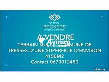 terrain 4150 m² tresses