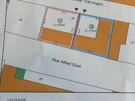 maison 50m2 à rénover entièrement avec terrain 105 m2-cenon